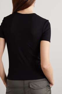AGOLDE футболка Abbie из эластичного джерси в рубчик, черный