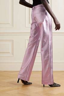 ALIX NYC Jay брюки прямого кроя из веган-кожи с эффектом металлик, розовый