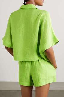 APIECE APART льняная рубашка Serra, зеленый