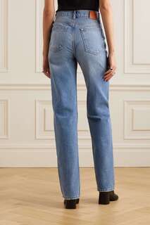 ANINE BING прямые джинсы Kat с высокой посадкой, синий