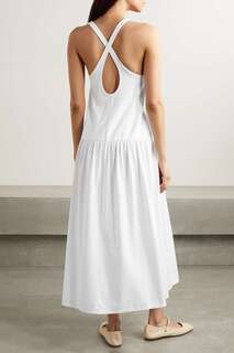 ANOTHER TOMORROW + NET SUSTAIN платье миди из эластичного джерси с вырезами, белый