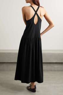 ANOTHER TOMORROW + NET SUSTAIN платье миди из эластичного джерси с вырезами, черный
