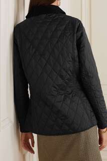 BARBOUR стеганая куртка-ракушка Annandale с вельветовой отделкой, черный