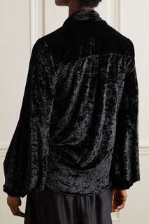 CAROLINE CONSTAS блузка Bette из эластичного бархата со сборками, черный