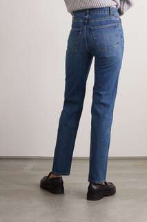 CO Укороченные джинсы прямого кроя с высокой посадкой, индиго