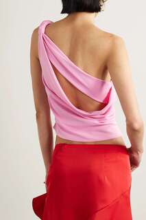 COMMISSION Топ на одно плечо с вырезами и драпировкой, розовый