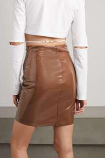 COMMANDO Мини-юбка из эластичной искусственной лакированной кожи, коричневый