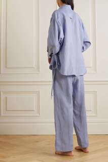DEIJI STUDIOS + NET SUSTAIN Льняная пижама The Side Tie, светло-синий