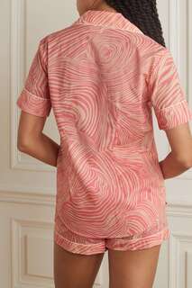 DESMOND &amp; DEMPSEY + NET SUSTAIN Пижамный комплект из органического хлопка с принтом Tellus, розовый