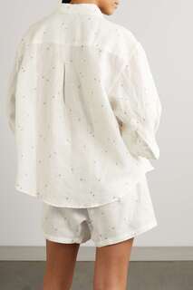 DEIJI STUDIOS + NET SUSTAIN Пижамный комплект из льна 03 с цветочным принтом, белый