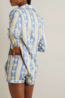DESMOND &amp; DEMPSEY + NET SUSTAIN пижамный комплект из льна с принтом, синий