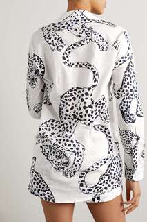 DESMOND &amp; DEMPSEY + NET SUSTAIN пижамный комплект из органического хлопка и вуали с принтом, белый