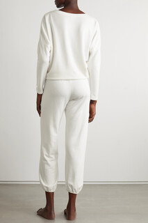 EBERJEY Комплект из мягкого укороченного топа и спортивных штанов из эластичного модала, белый