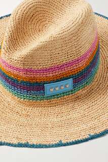 ETRO Украшенная полосатая шляпа из рафии, синий
