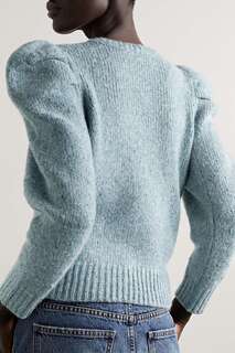 FRAME Меланжевый свитер из смесовой шерсти, синий