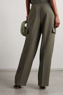 FRANKIE SHOP Широкие тканые брюки карго Maesa со складками, армейский зеленый
