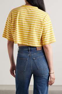 FRANKIE SHOP Укороченная полосатая футболка Karina из хлопкового джерси, желтый