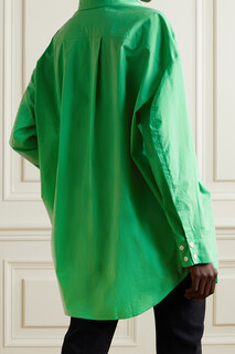 FRANKIE SHOP рубашка оверсайз Melody из органического хлопка и поплина, зеленый