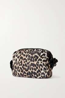GANNI сумка на плечо из переработанной ракушки с леопардовым принтом, леопардовый принт