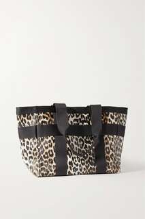 GANNI сумка-тоут с короткими ручками из холщовой ткани с покрытием и леопардовым принтом, леопардовый принт