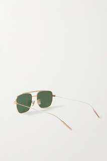 GIVENCHY EYEWEAR солнцезащитные очки в крупной квадратной оправе GVSPEED золотистого цвета, зеленый