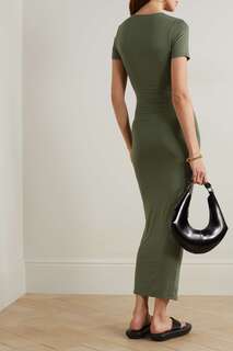 GOOD AMERICAN платье макси Good Touch из эластичного джерси, армейский зеленый