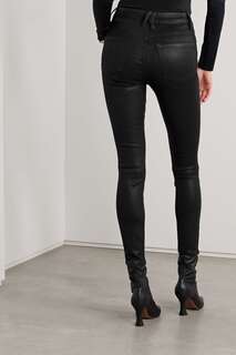 GOOD AMERICAN джинсы скинни Good Legs с покрытием и высокой посадкой, черный