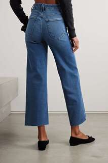 GOOD AMERICAN укороченные широкие джинсы Good Waist с высокой посадкой, деним