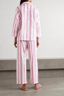HONNA + NET SUSTAIN пижамный комплект из органического хлопка и вуали в полоску, розовый