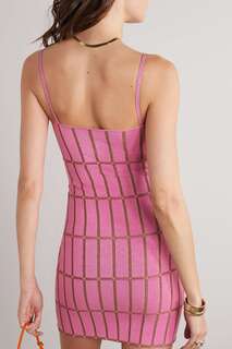 JACQUEMUS декорированное платье мини Malha жаккардовой вязки, розовый