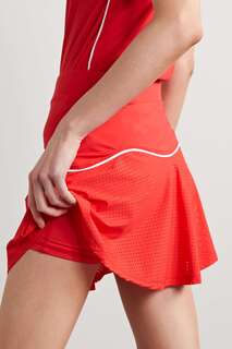 L&apos;ETOILE SPORT Теннисная юбка из эластичного джерси и сетки, красный