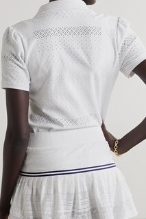 L&apos;ETOILE SPORT рубашка поло из эластичного джерси с отделкой пуантелями, белый