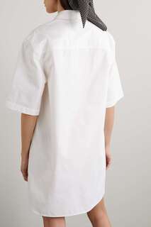 LOULOU STUDIO платье-рубашка мини Mago из хлопкового поплина, белый