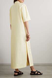 LOULOU STUDIO + NET SUSTAIN Платье-рубашка Moala из органического хлопка и поплина, кремовый