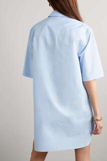 LOULOU STUDIO + NET SUSTAIN Платье-рубашка мини Mago из органического хлопка и поплина, светло-синий