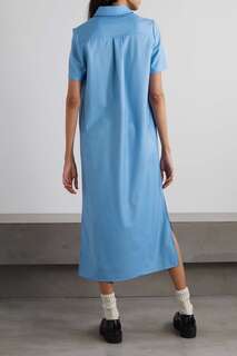 LOULOU STUDIO платье миди Bira из шерстяного твила, синий