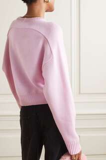 LOULOU STUDIO Укороченный свитер оверсайз Bruzzi из смеси шерсти и кашемира, розовый