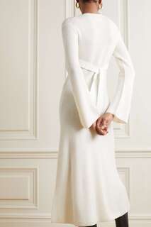 LOULOU STUDIO Платье макси Daroca из смеси шерсти и кашемира с аппликацией, белый