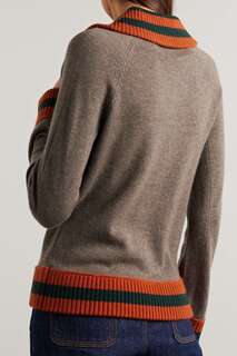 MADELEINE THOMPSON Полосатый свитер Imogen из смеси шерсти и кашемира, коричневый