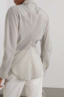 LVIR Присборенная рубашка из смесовой шерсти, светло-серый
