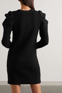 MADELEINE THOMPSON Платье мини Ottie вязаного плетения из шерсти и кашемира, черный