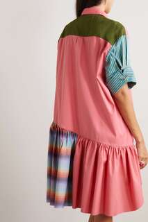 MARQUES&apos; ALMEIDA Мини-платье асимметричного кроя со вставками из хлопка и поплина, розовый