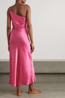 MAISON ESSENTIELE + NET SUSTAIN платье миди на одно плечо из шелкового атласа, розовый