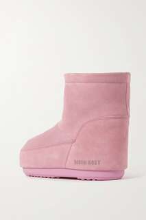 MOON BOOT замшевые зимние ботинки Icon Low, розовый
