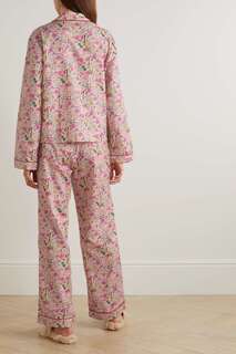 MORGAN LANE Пижамный комплект Ruthie Chantal из смесового хлопка и шелка с принтом, розовый