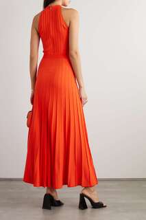 MICHAEL MICHAEL KORS Платье макси из эластичного трикотажа в рубчик, апельсин