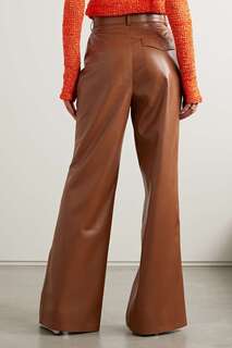 NANUSHKA Широкие брюки Basha из веган-кожи, коричневый