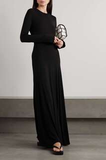 NINETY PERCENT Платье макси Anteros из эластичного джерси Micro Modal с открытой спиной, черный