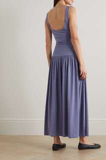 NINETY PERCENT Платье макси из органического хлопка Flos и модала TENCEL, синий