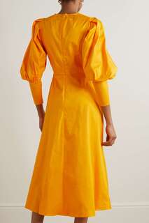 MOTHER OF PEARL + NET SUSTAIN Платье миди Rebecca из органического хлопка со сборками, желтый